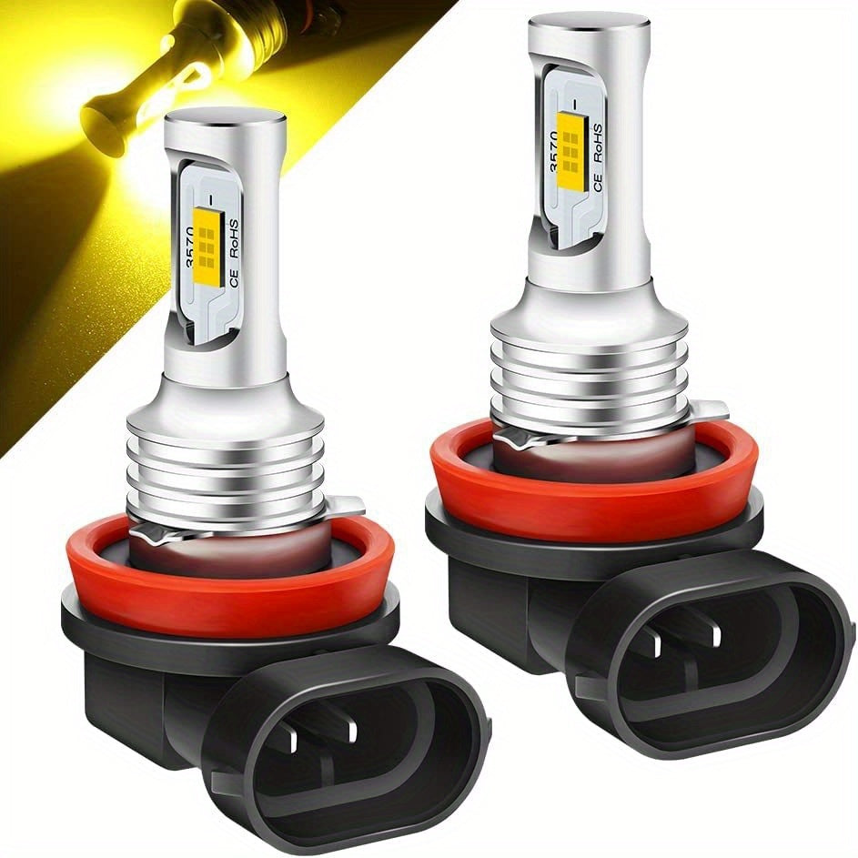 2 Pack LED Fog and Headlight Bulbs 6000K White Mini Quick Install