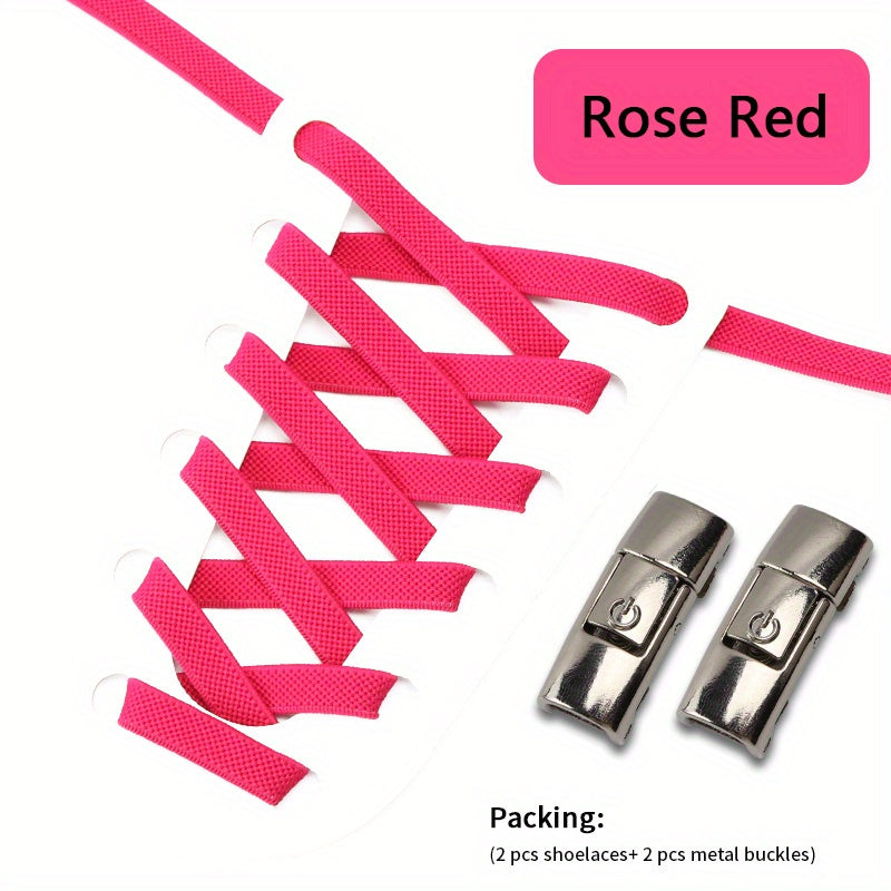No-Tie Shoelaces with Buckles for Sneakers and Sports Shoes Acetate Pair