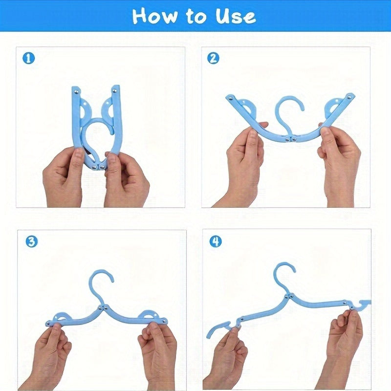 Paquete de 6 perchas de plástico plegables para ropa de viaje, compactas y colapsables, para cruceros, hoteles, residencias y lavanderías