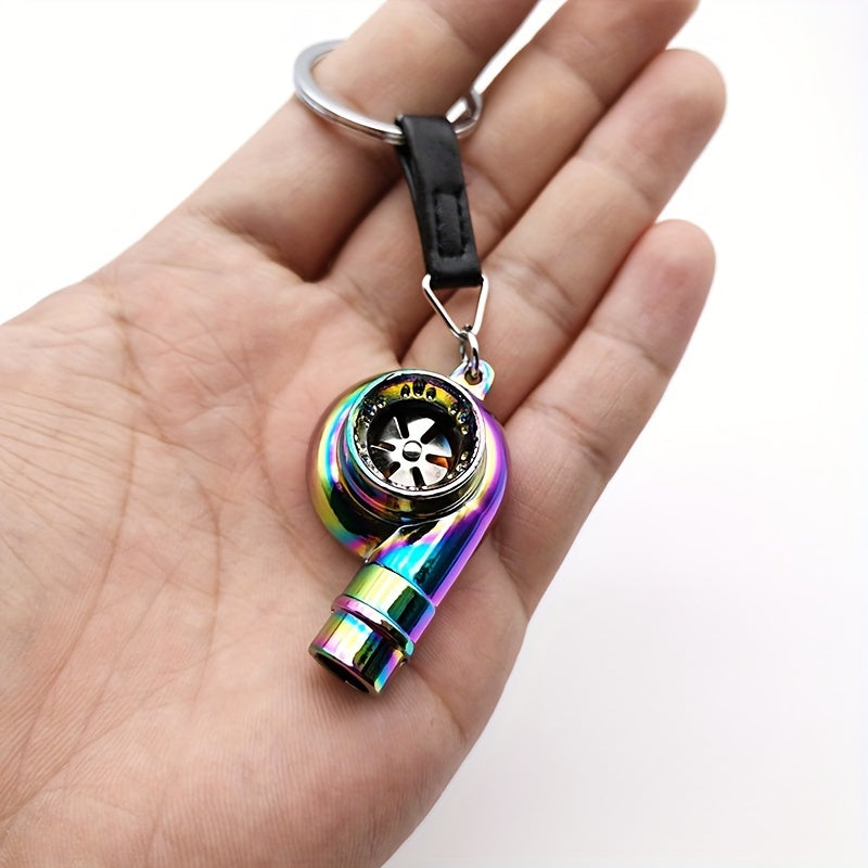 Rotating Turbine Keychain with Whistle for Car Enthusiasts and Gifts