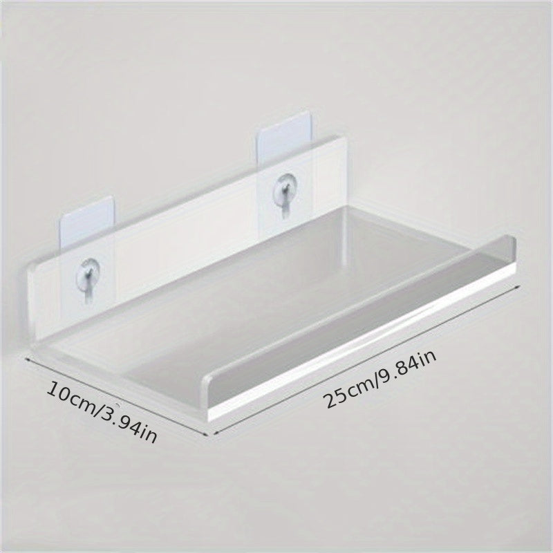 Acrylic Bathroom Shelf Wall Mount Punch-Free Toilet Storage Organizer