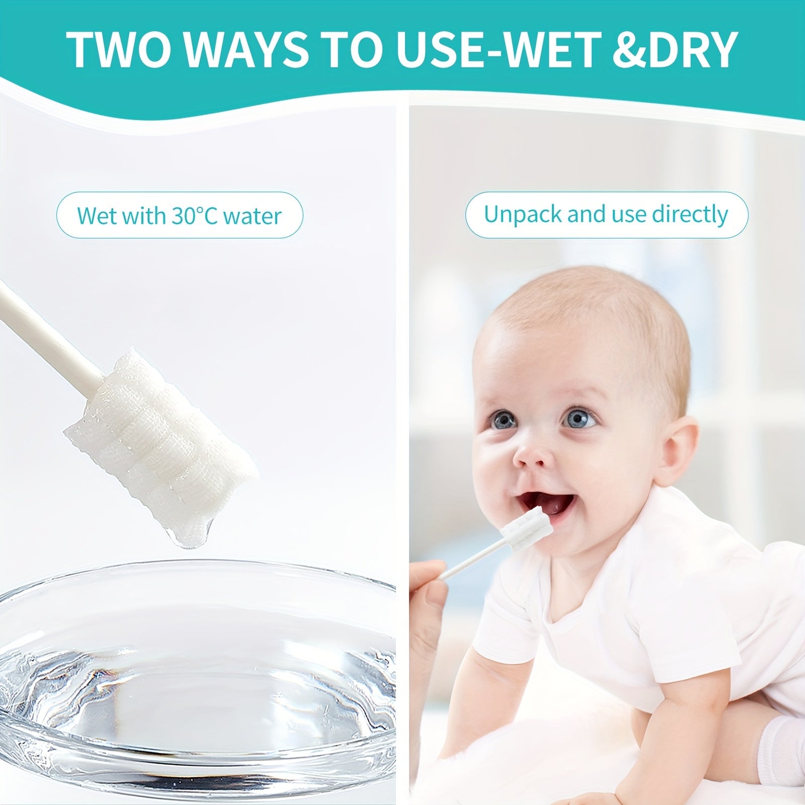 Baby Oral Hygiene Set with Tongue Cleaner and 48 Disposable Toothbrushes for Ages 0-36 Months