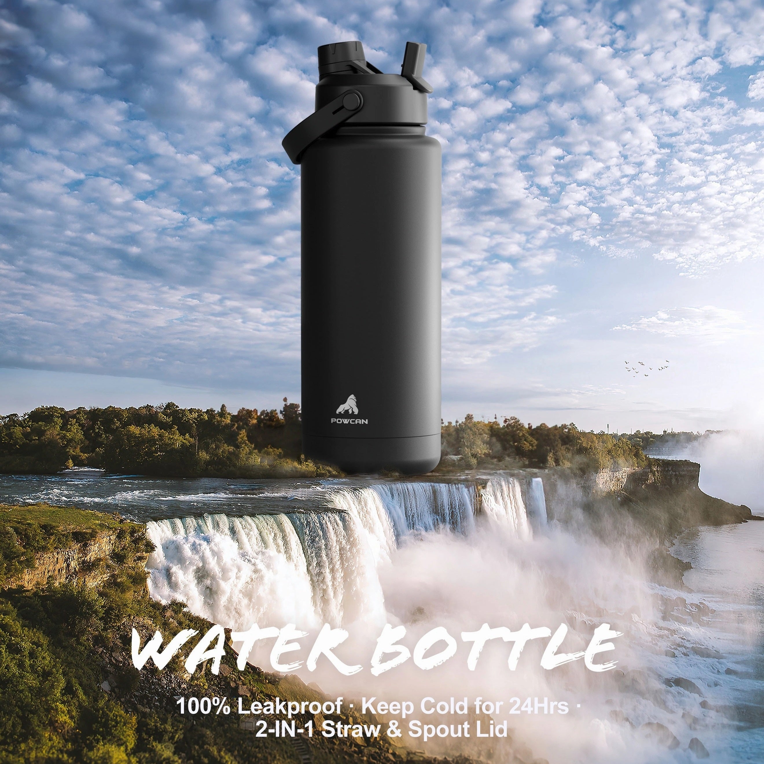 40oz zanglamaydigan po'latdan yasalgan suv idishi, 2-in-1 quvur va spout qopqog'i bilan, suyuqlik o'tkazmaydigan, BPAsiz, sport, sport zal, sayohat uchun