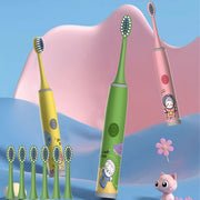 Children's Electric Toothbrush Set with Replaceable Brush Heads for Kids Age 3+