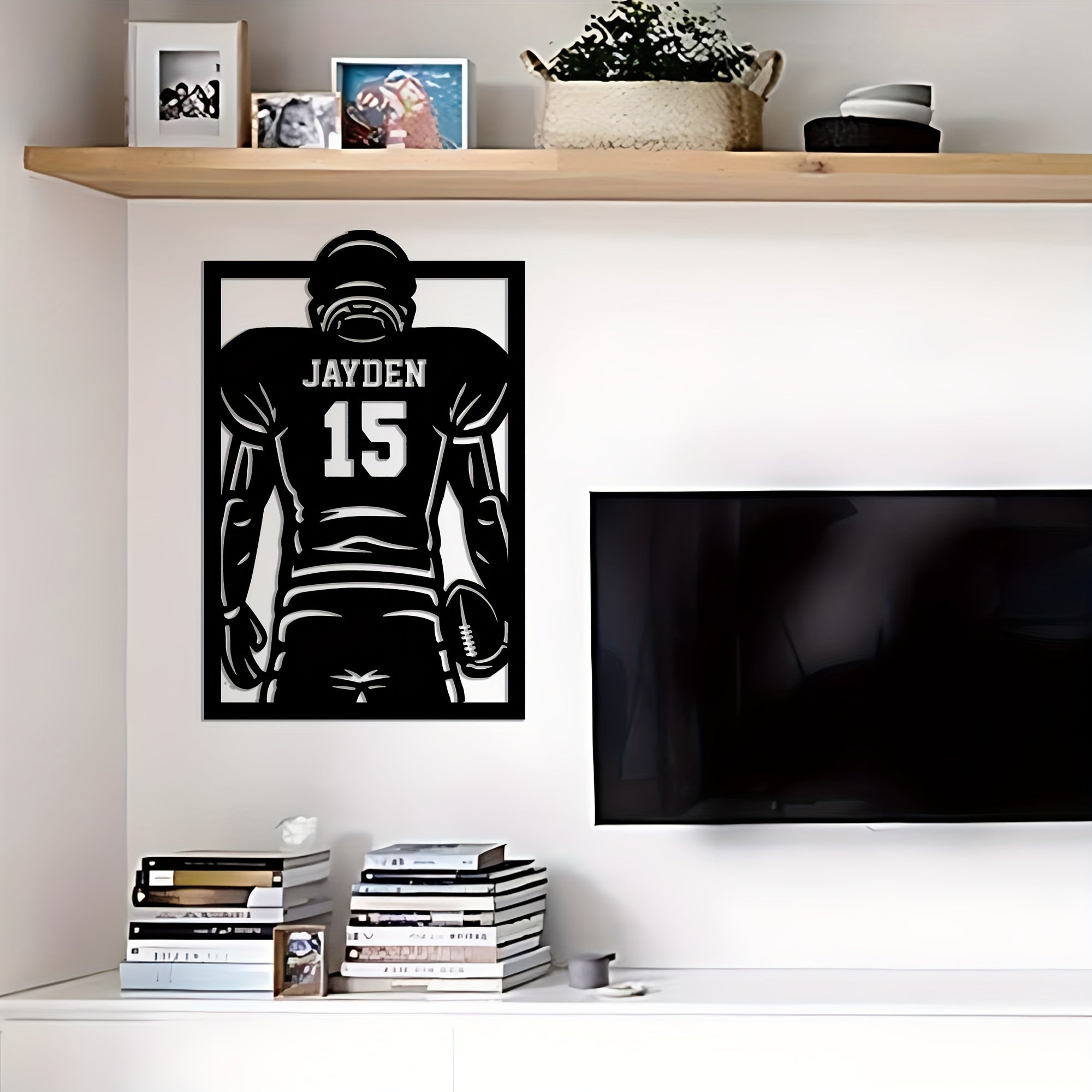 Personalized Football Metal Wall Art Durable Indoor Outdoor Decor Gift for Football Fans