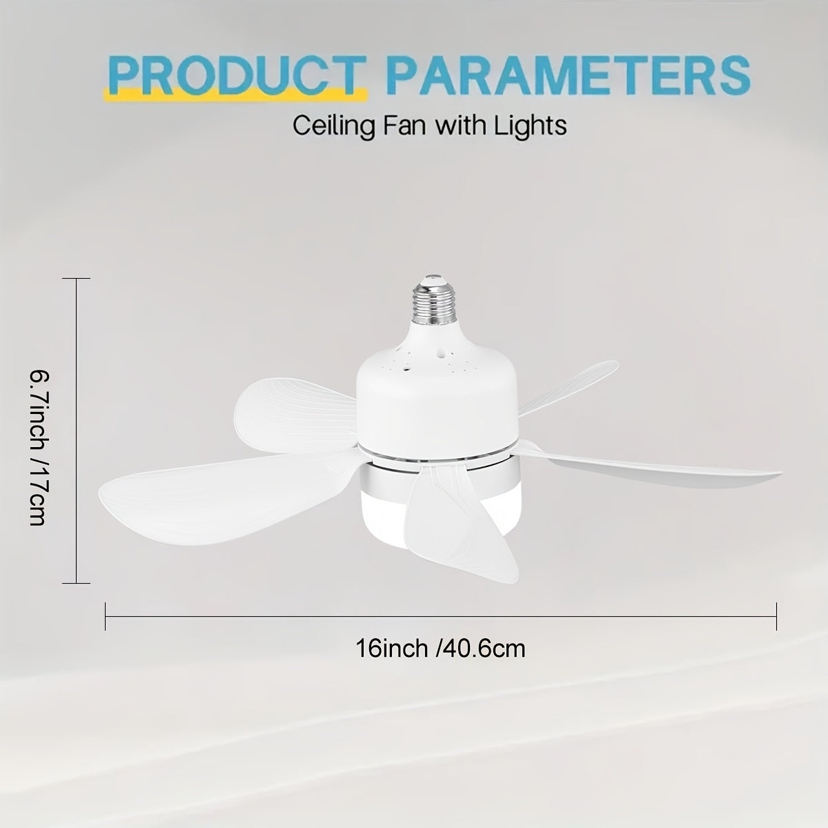 1 dona Zamonaviy Oq Shiftli Fan bilan Yorug'lik va Uzoqdan Boshqarish, Dimmable LED Yoritish, 3 tezlik sozlamasi, Turli xonalar uchun ichki plastmassa fan - Elektr tarmog'iga ulash talab qilinadi