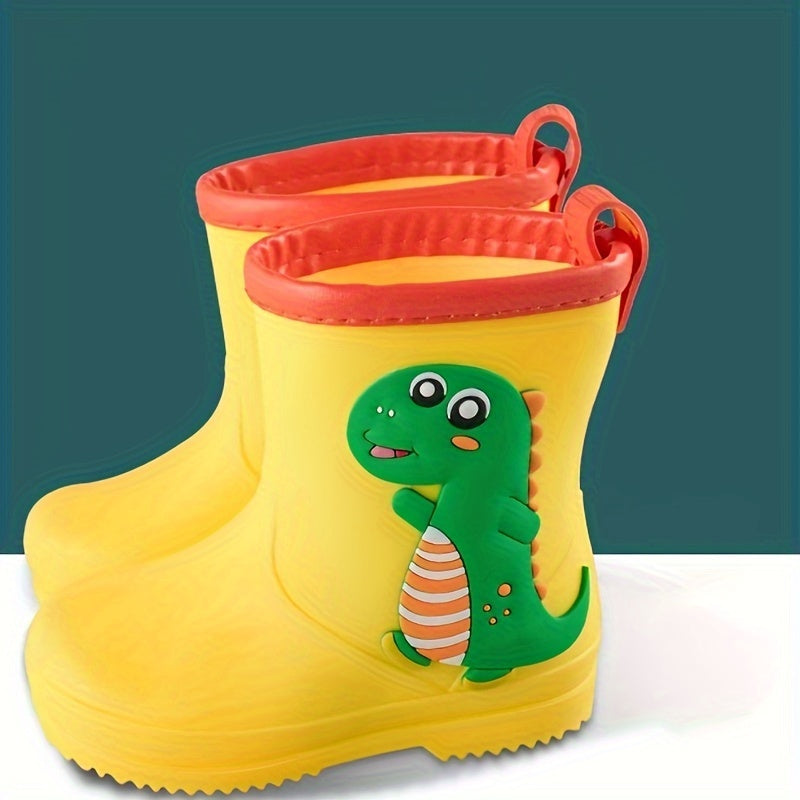 Kids' Waterproof PVC Mid-Calf Cartoon Rain Boots for Boys and Girls