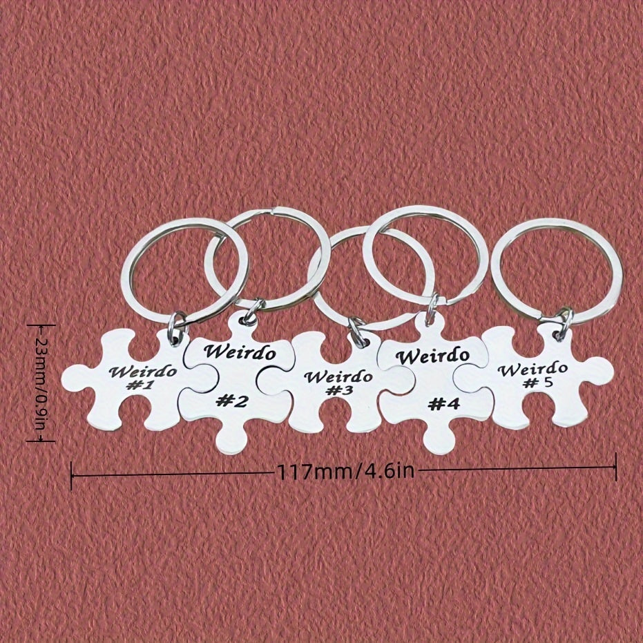 Set of 5-10 Engraved Stainless Steel Best Friends Puzzle Keychains for Graduation Christmas