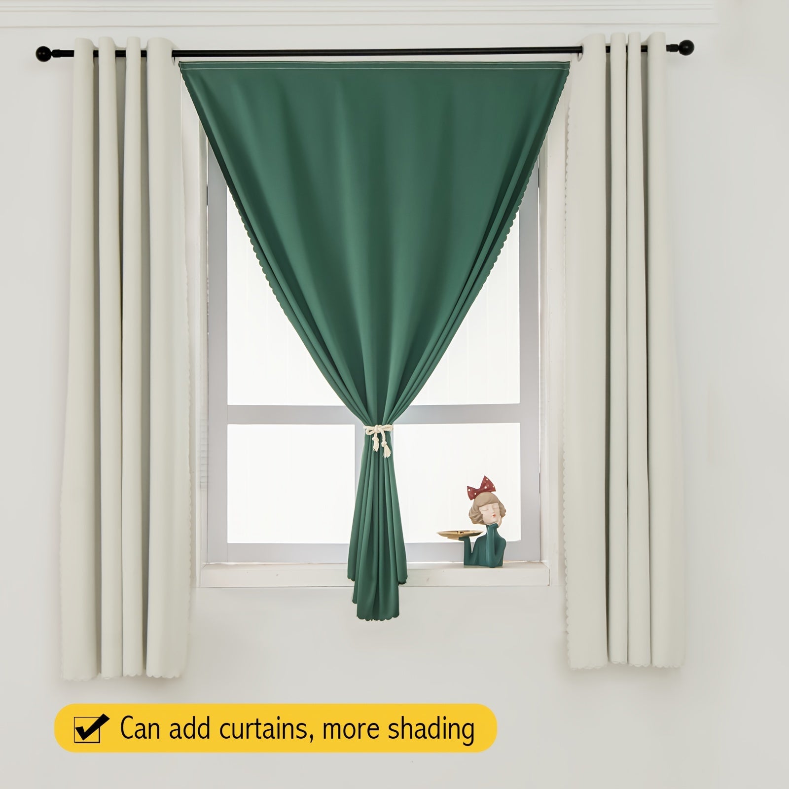 Blackout Portable Adhesive Curtains for Living Room Bedroom Thermal Insulation