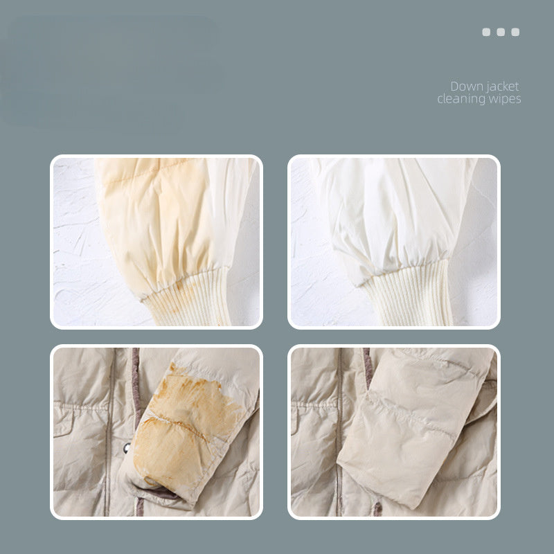 12 Portable Down Jacket Cleaning Wipes No Rinse Stain Remover for Clothes and Fabric