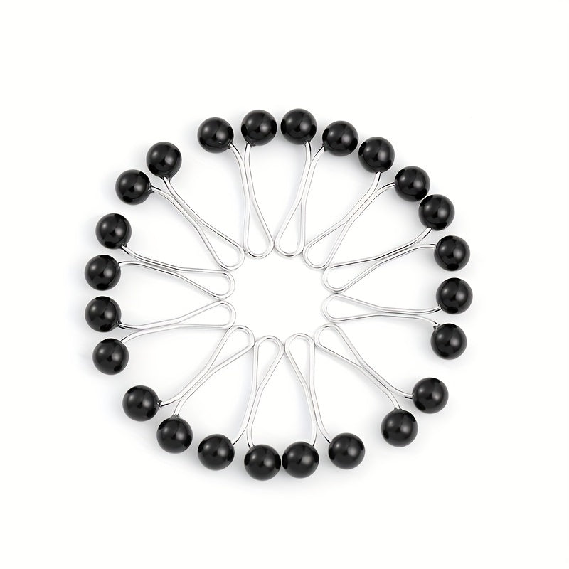 Set of 12 U-Shaped Safety Pins with Faux Pearl Beads for Headscarves Shawls Hijabs