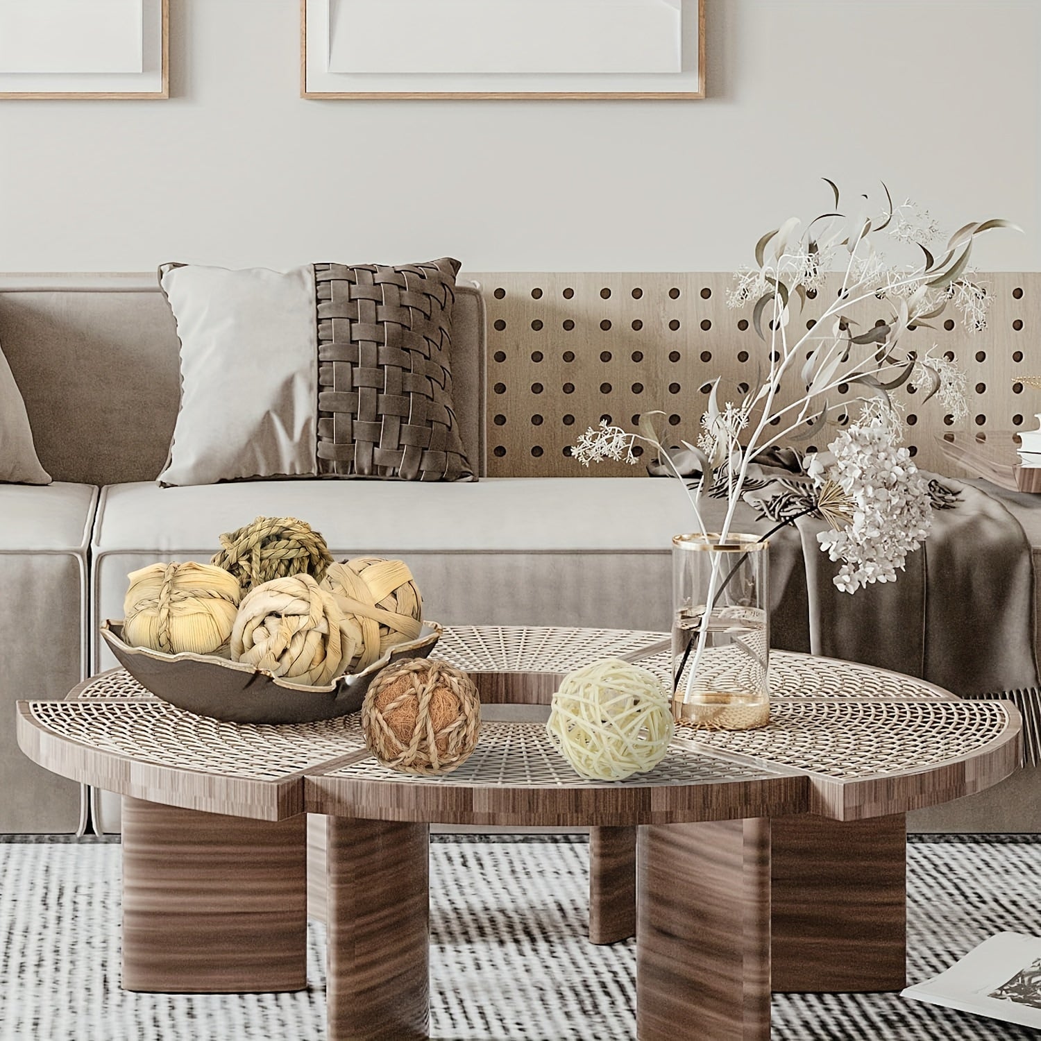 6 assorted rattan wicker balls для заполнения центральных ваз, ваз и декора стола различных размеров. Идеально подходит для украшения дома, гостиной, офиса или на вечеринках. Отлично подходит для празднования Дня матери, Пасхи или Нового года.