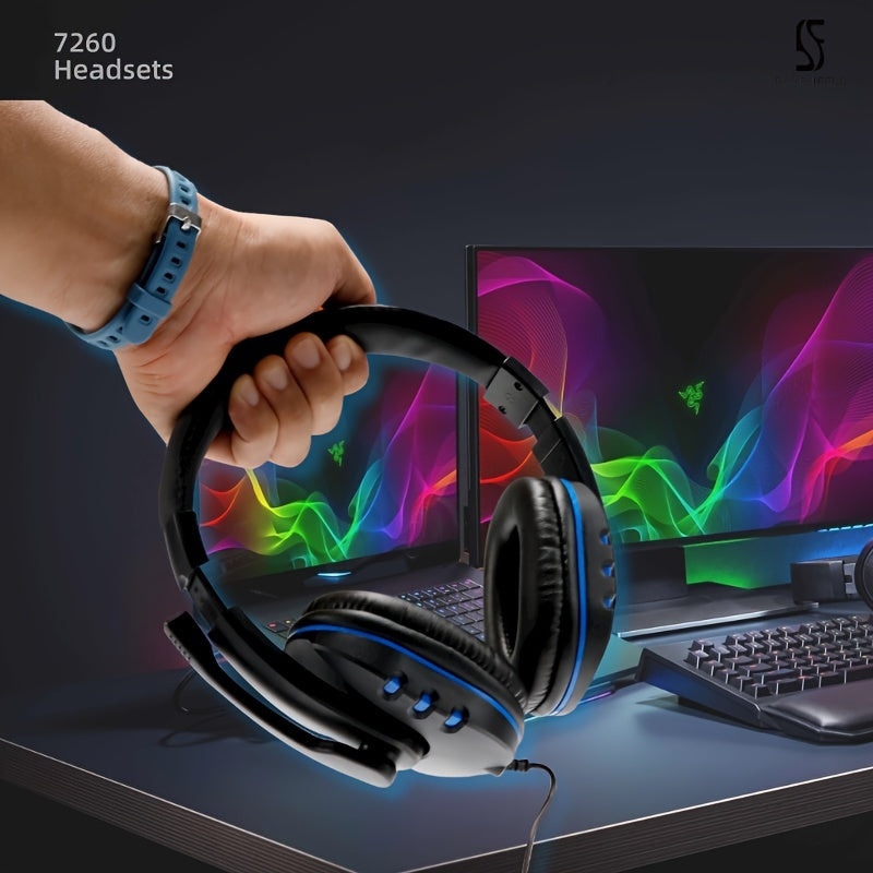 Black and Red Gaming Headset with Microphone 3.5mm Noise-Cancelling Over-Ear Headphones