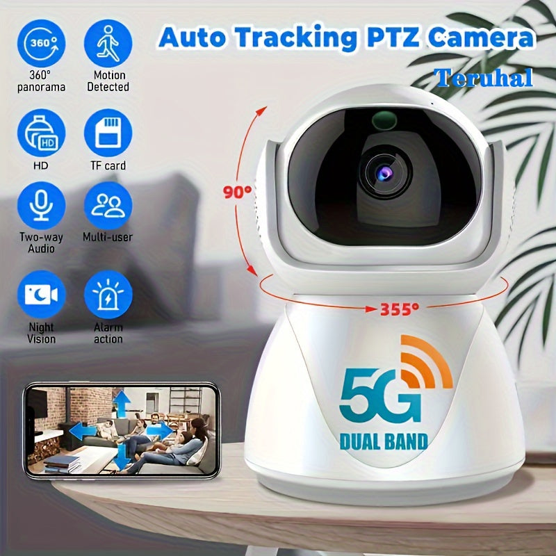 1080P HD Indoor Security Camera with Night Vision Auto-Tracking 355° View Wi-Fi Motion Detection