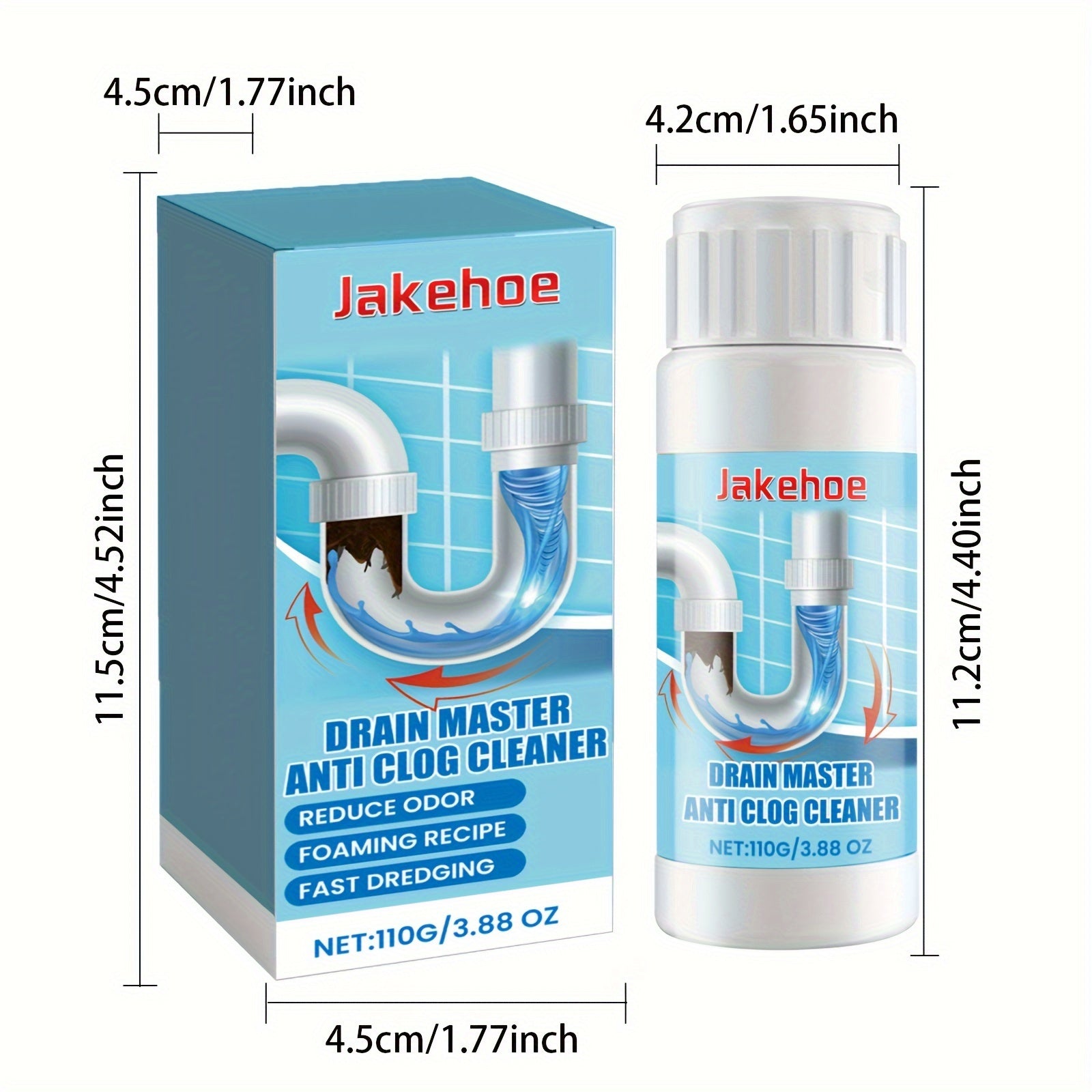 Drain Cleaner 1L Anti-Clog Foaming Pipe Unclogger for Kitchen Sink and Toilet