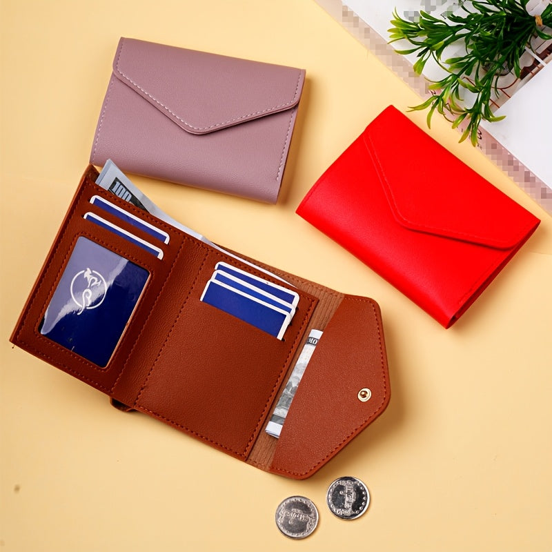 Кошелек для женщин цвета конфет с кнопочным замком, 6 карманами для карт и монетницей - идеально подходит для вечеринки.