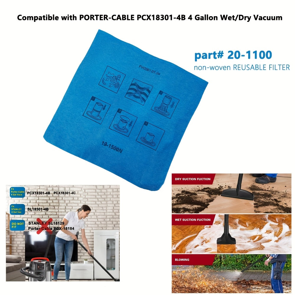 Reusable Non-Woven Filter Cloth Pack for Wet Dry Vacuum Cleaner Parts