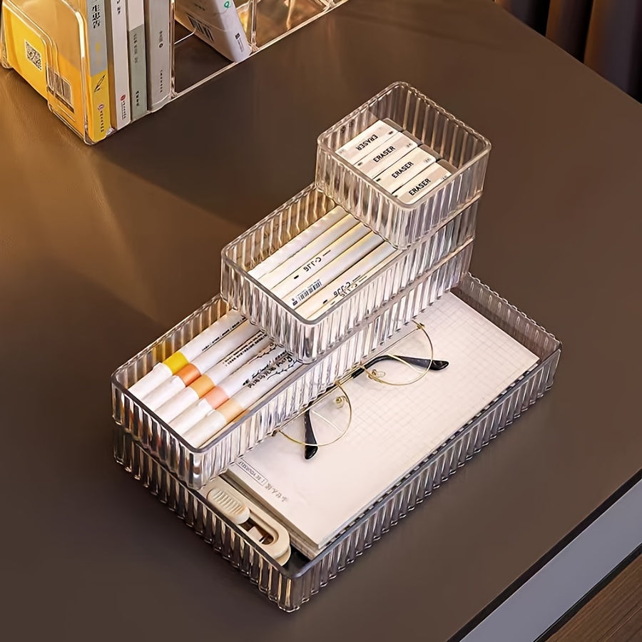 Acrylic Drawer Organizer Set 3 or 6 Pieces Transparent Cosmetic and Skincare Storage