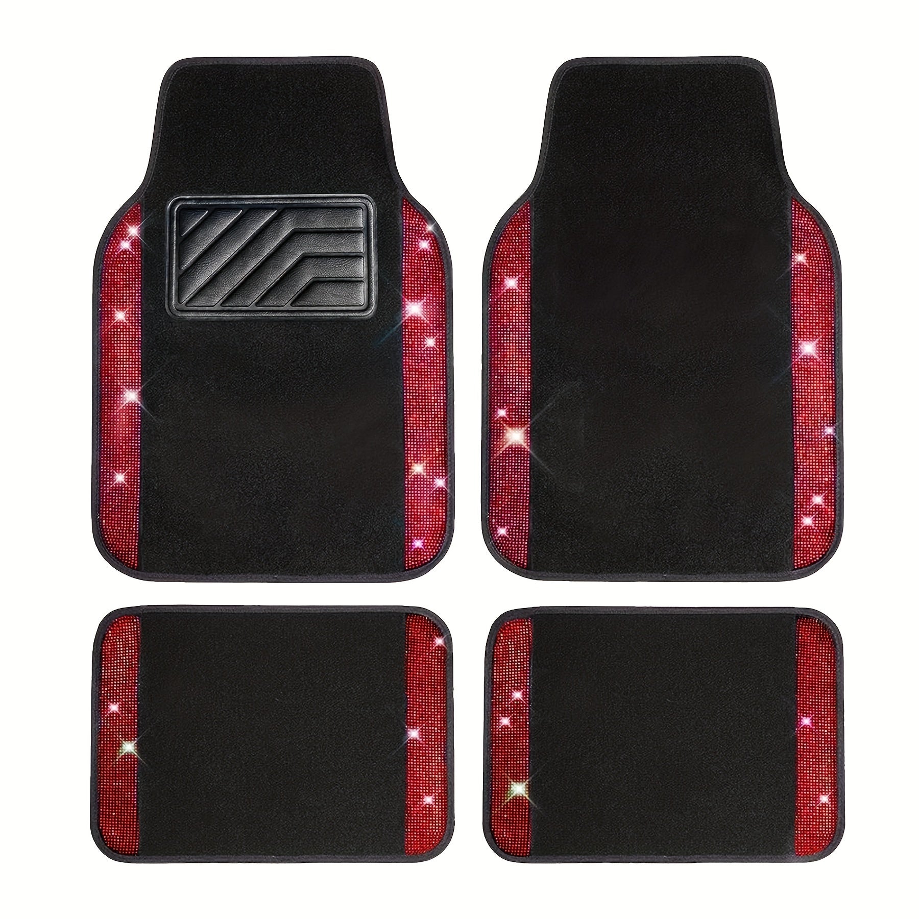 Универсальный коврик для ног в автомобиле с алмазной инкрустацией, нескользящий, прочная резина