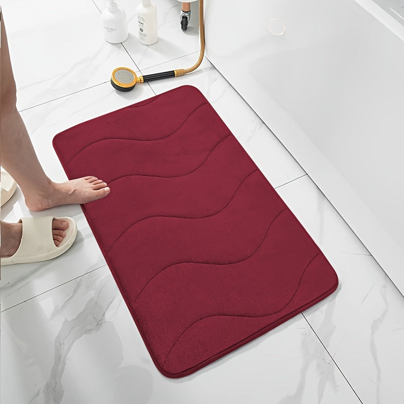 Soft Absorbent Waterproof Rectangular Bath Mat for Bathroom Shower Tub