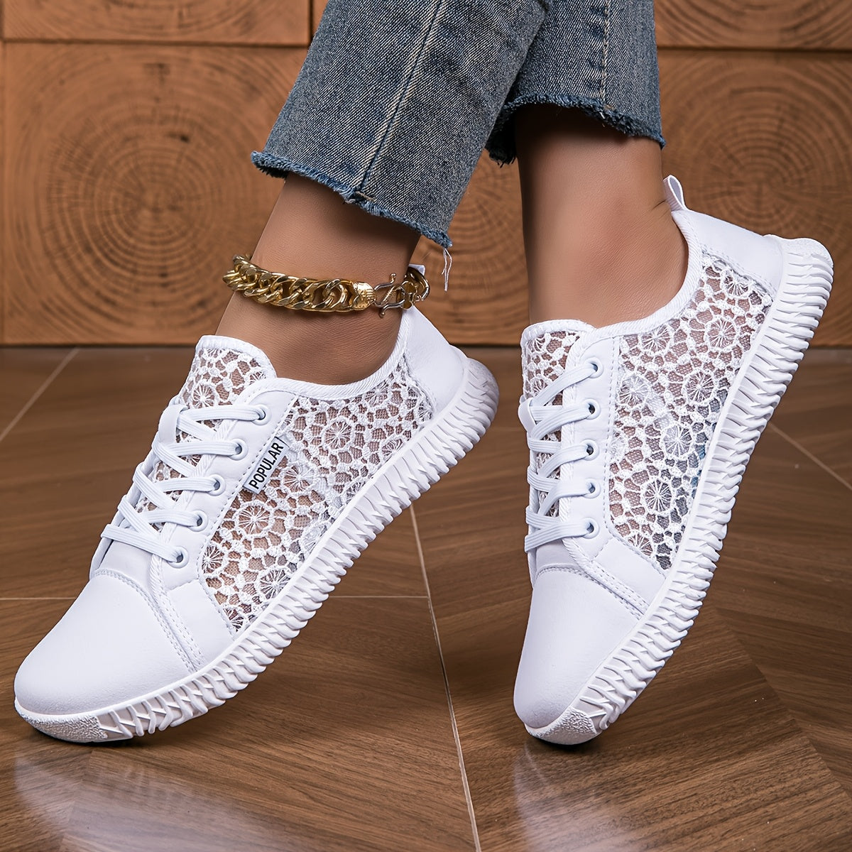 Ayollar uchun tarmoq yengil kundalik sport poyabzali keng modeldagi sneakers