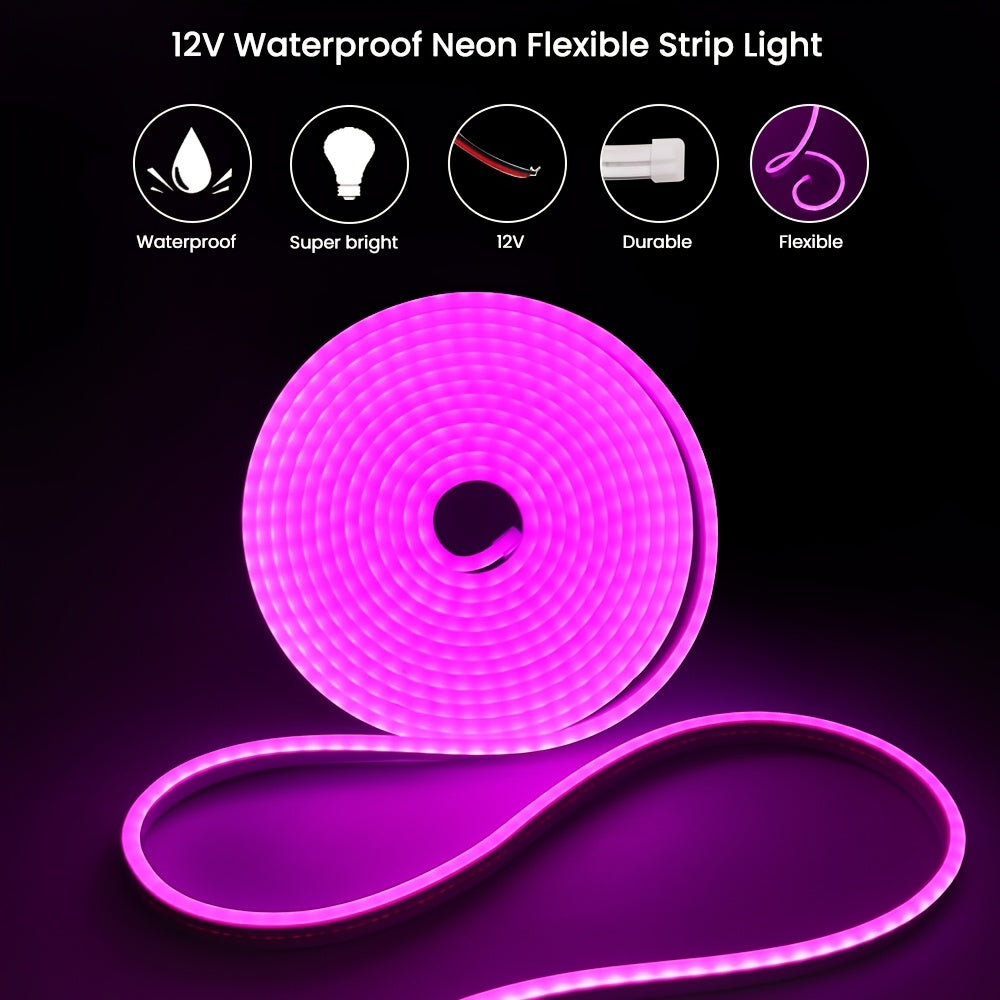 12V LED Neon Flexible Strip Light 5 Meter Indoor Outdoor Advertising Sign Ambient Lighting