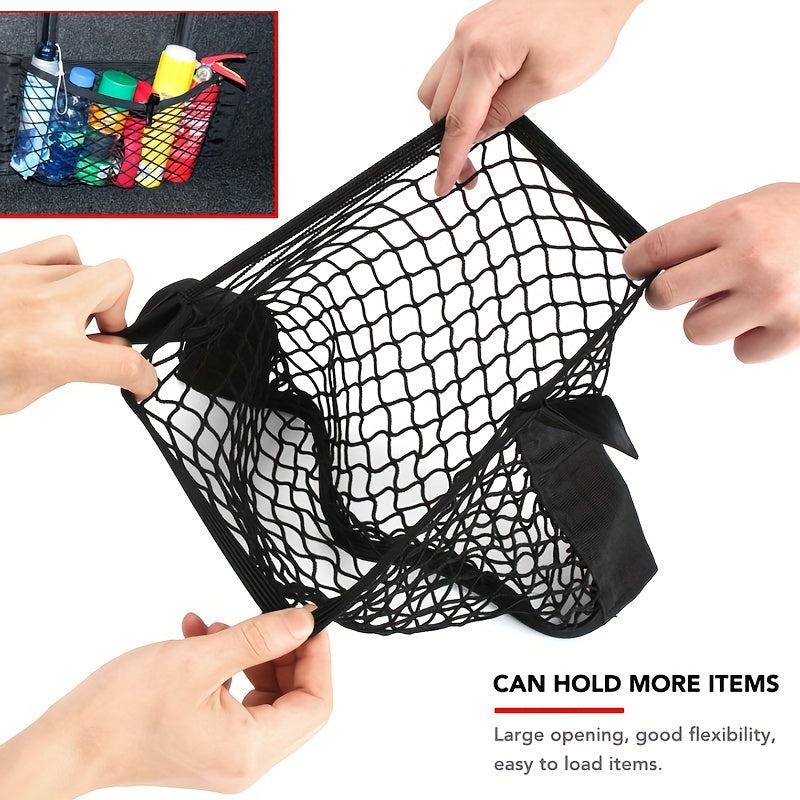 Universal Car Seat Back Organizer Mesh Storage Bag Black Elastic Net Easy to Clean