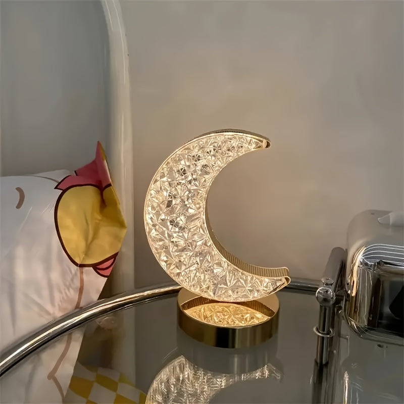 Starry Moon Night Light USB Powered Decorative Bedside Lamp