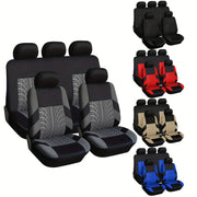 Sport Style Car Seat Cover Universal Fit for 5 Seats SUVs Pickup Trucks Breathable Polyester