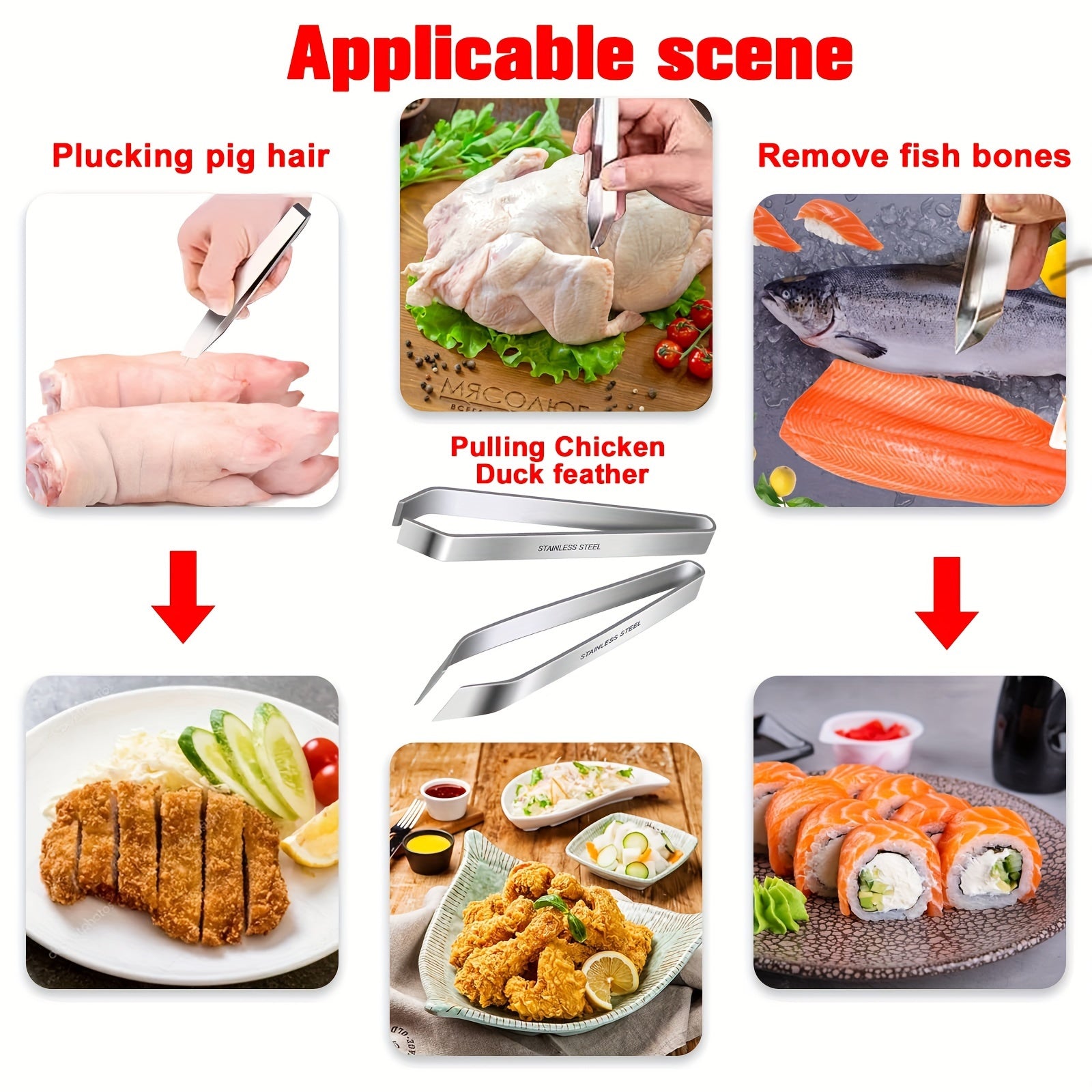 Pelador de ajo y removedor de espinas de pescado de acero inoxidable, herramienta de cocina sin batería