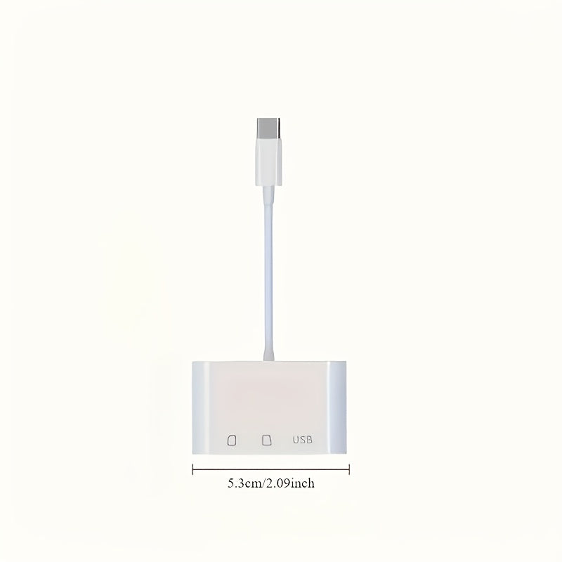 Lector de tarjetas SD USB-C 3 en 1, transferencia de datos de alta velocidad, compatible con MacBook, iPad Pro, Galaxy S10, Dell XPS
