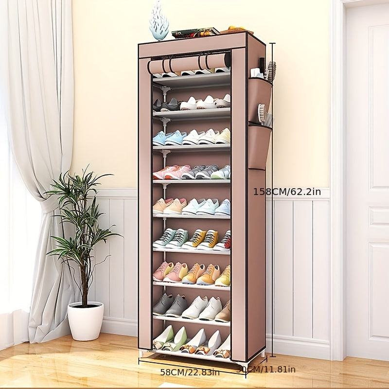 Multi-Level Shoe Organizer Plastic Metal Compact Home Storage