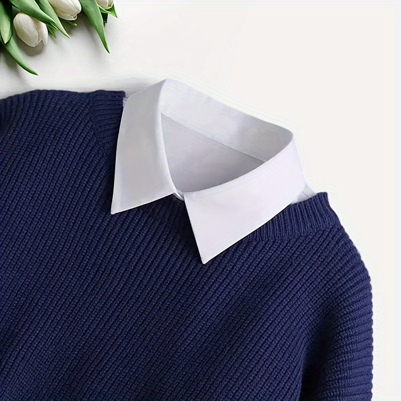 Polyester Knit Collar Attachment for Suits and Coats Stylish Gift Accessory