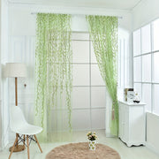 Green Sheer Curtain for Bedroom Living Room Office Window Treatment