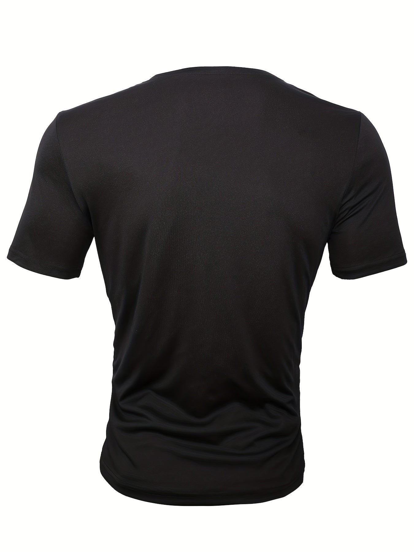 Men's Short Sleeve T-Shirt Crew Neck Geometric Black Line Polyester Casual Summer
