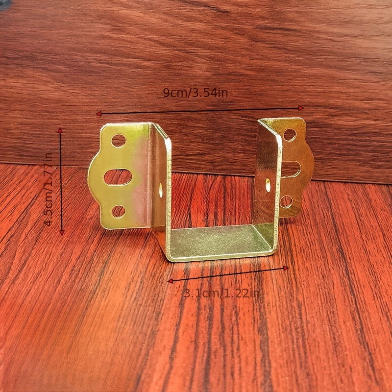 Set of 4 Steel Bed Frame Hinges, Galvanized Metal Corner Brackets, Easy Install