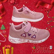 Girls Breathable Lightweight Sneakers with Hook-and-Loop Closure for All Seasons