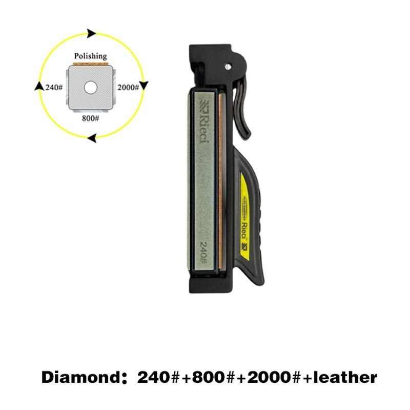 Knife Sharpener System with Fixed Angle and Diamond Whetstone for Chef's Knives