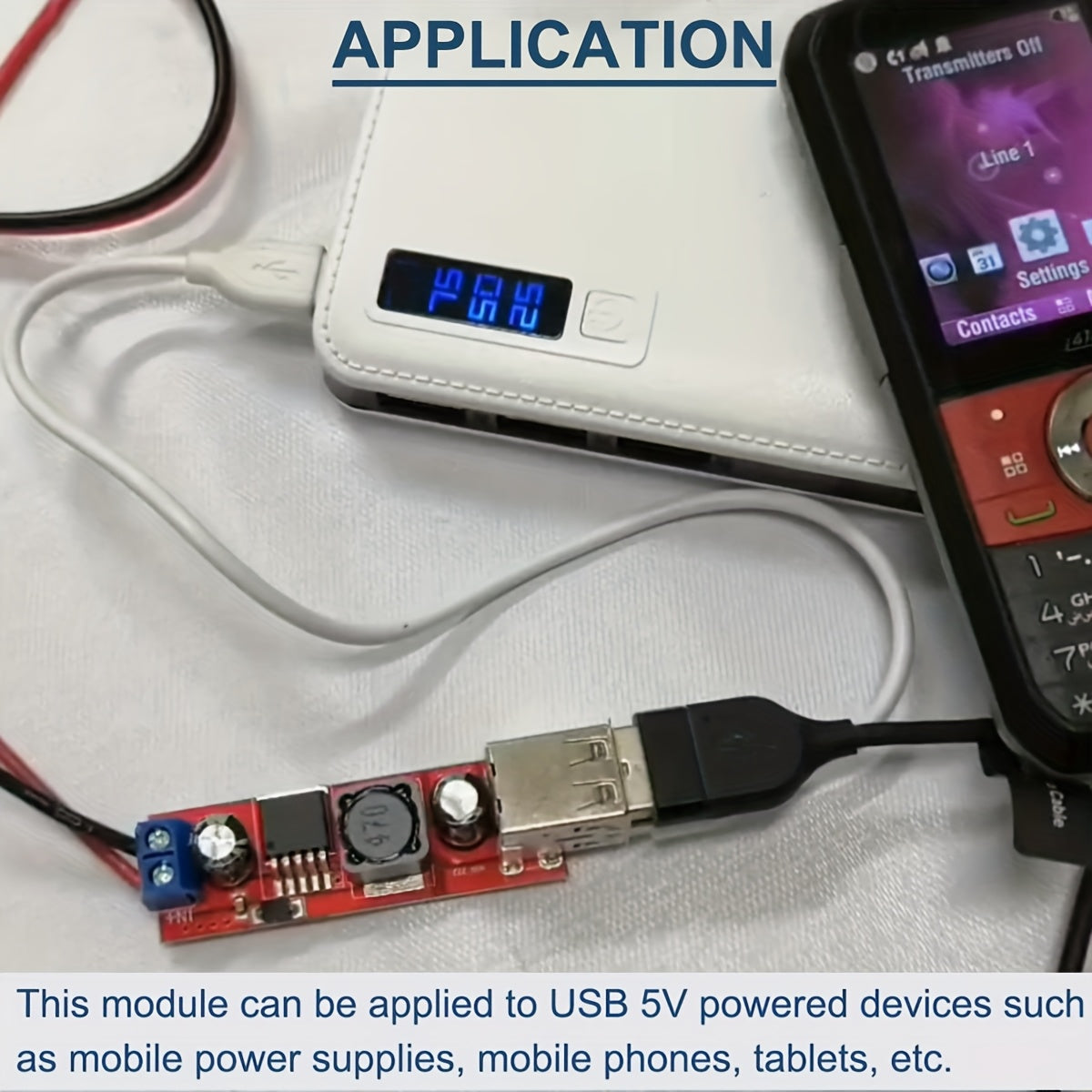 Módulo de fuente de alimentación DC-DC de 6-40V a 5V 3A, convertidor de cargador USB dual