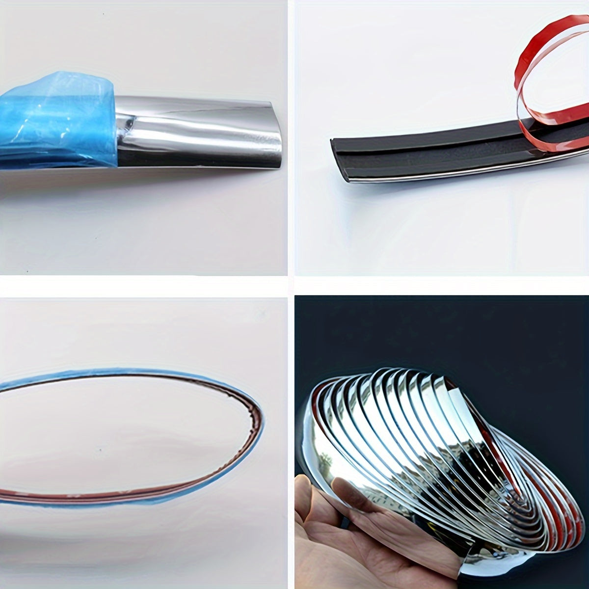 Tira de cromo para coche de 196 pulgadas, protector de parachoques de puerta y ventana de PVC suave