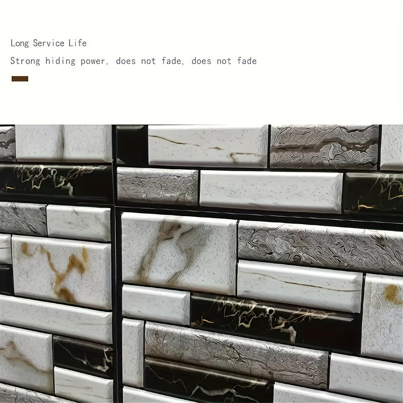 3D g'isht plitka PVC devor stikerlari suv o'tkazmaydigan o'z-o'zini yopishtiradigan mozaika paneli uy bezak uchun