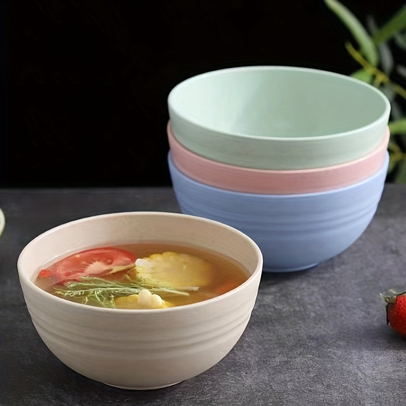 4-Pack Plastic Bowls Set Drop-Proof Non-Stick Food Storage Dishes