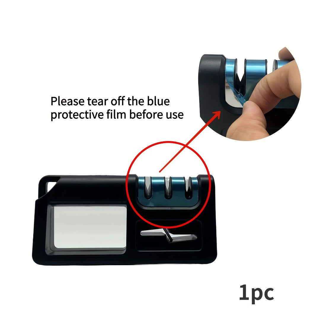 1 dona Olmosni o'tkirlashtirish toshi oshxona pichoklari, qaychi va asboblar uchun - To'rt-in-bir qo'lda tez o'tkirlashtiruvchi, qattiq va nozik joylar bilan