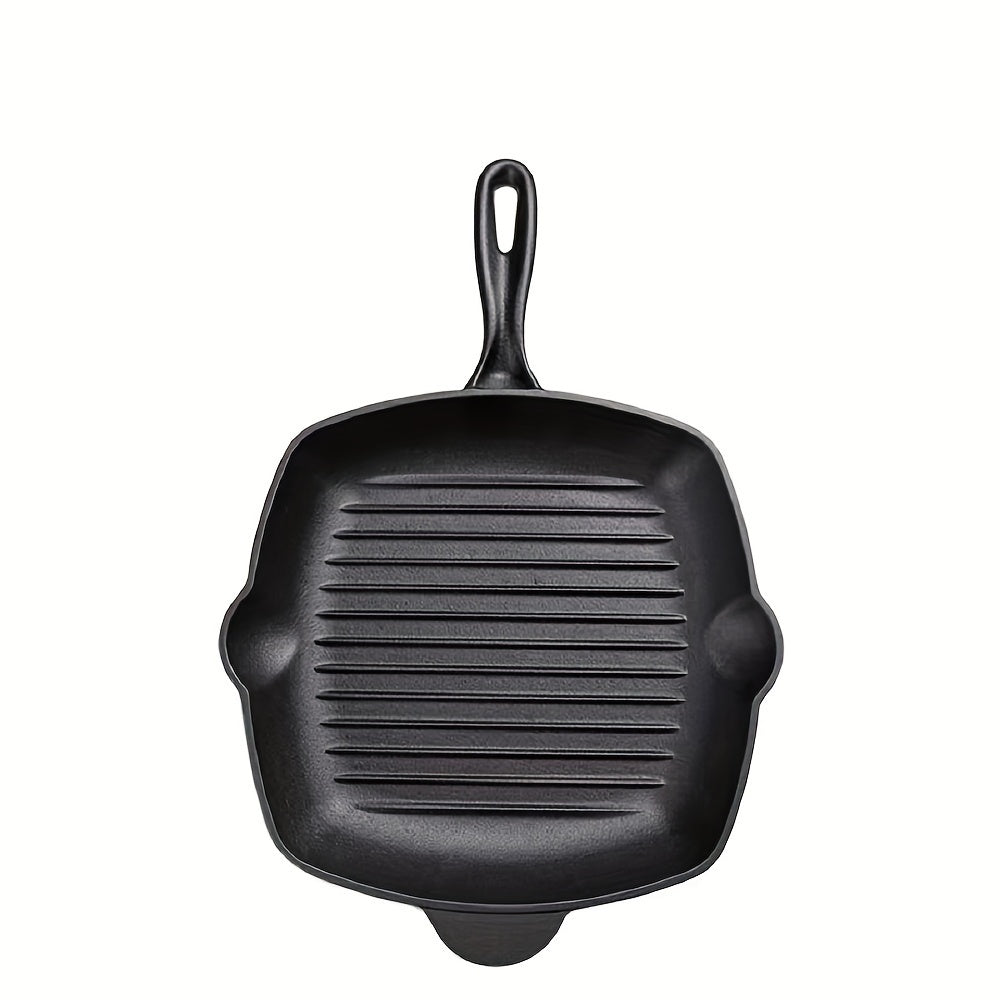 Large Cast Iron Steak Frying Pan for Gas and Electric Stoves, Flat Design