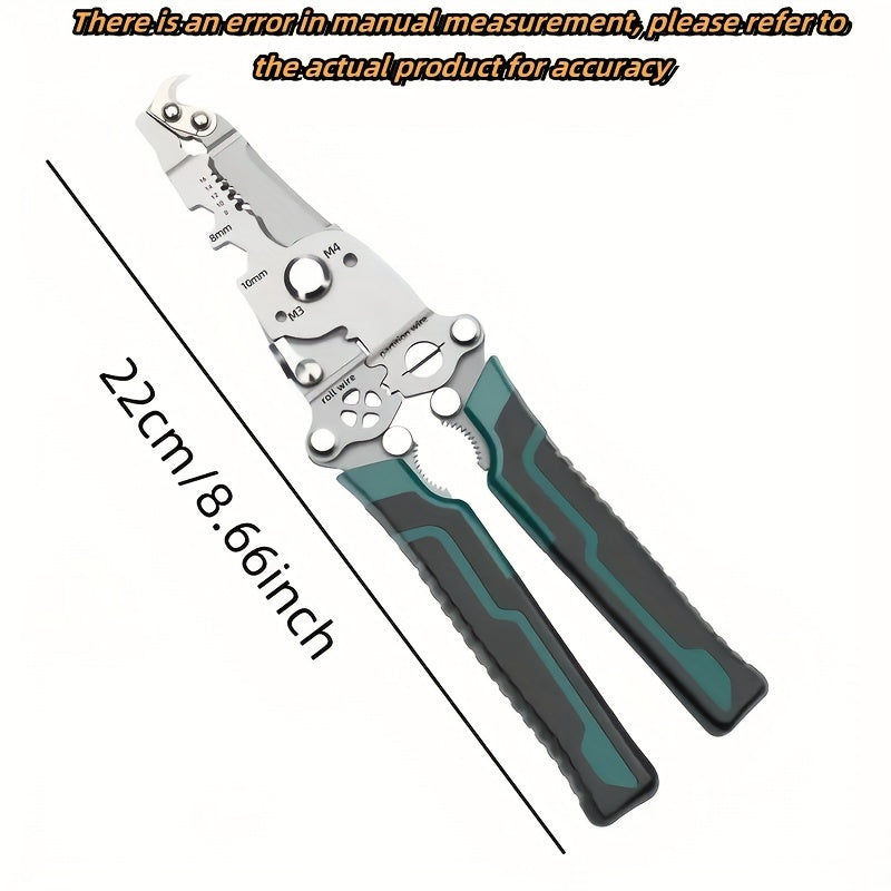 18-in-1 Electrician's Multitool Kit with Wire Stripper Cutter Screwdriver Wrench Chrome Vanadium Steel