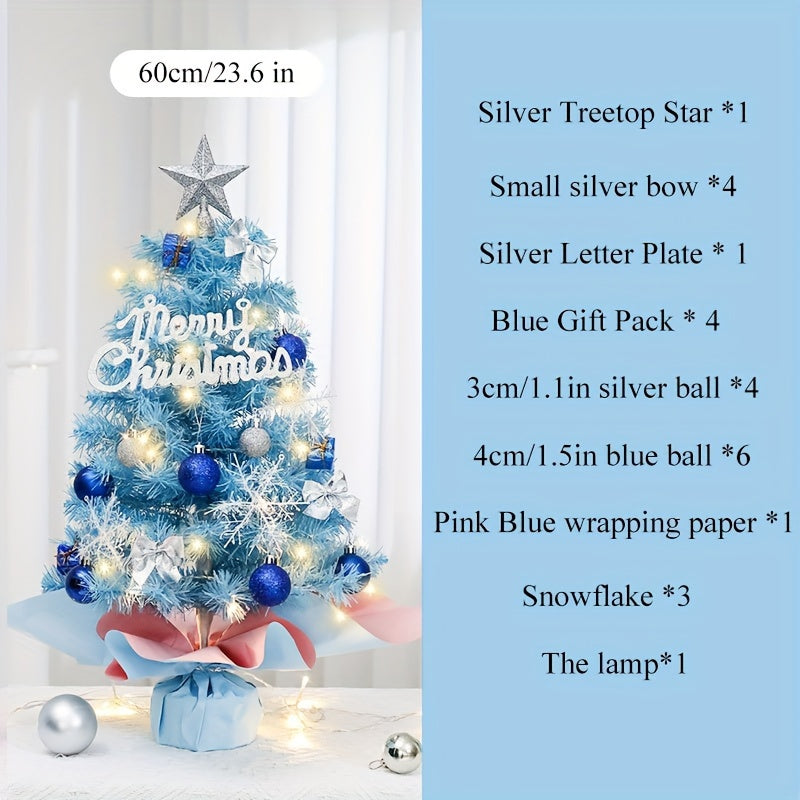 Pink Blue Christmas Tree 59.94cm PVC Holiday Decoration Reusable Gift