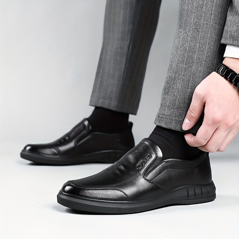 Мужские черные лоферы с резиновой подошвой, повседневные, деловые, противоскользящие, удобные