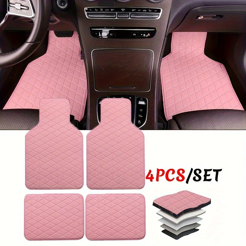 Universal Waterproof PU Leather Car Floor Mats Set for Men and Women