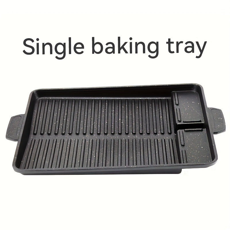 Non-stick rectangular grill pan for indoor outdoor cooking restaurant supplies metal