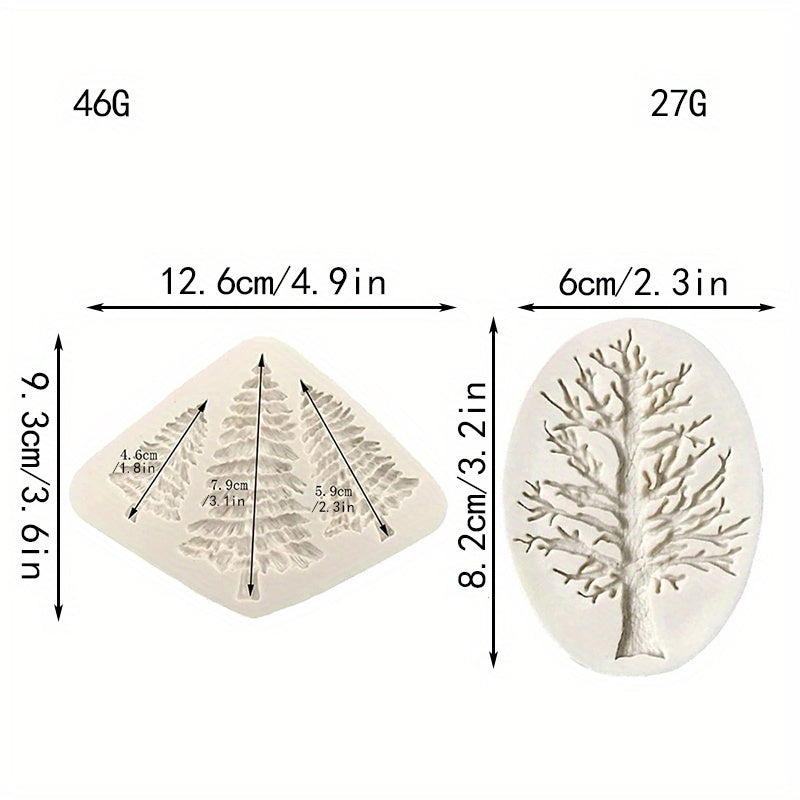 Tree Chocolate Molds Silicone 3D Pine Dead Tree Candy Fondant Cookie Baking Tools